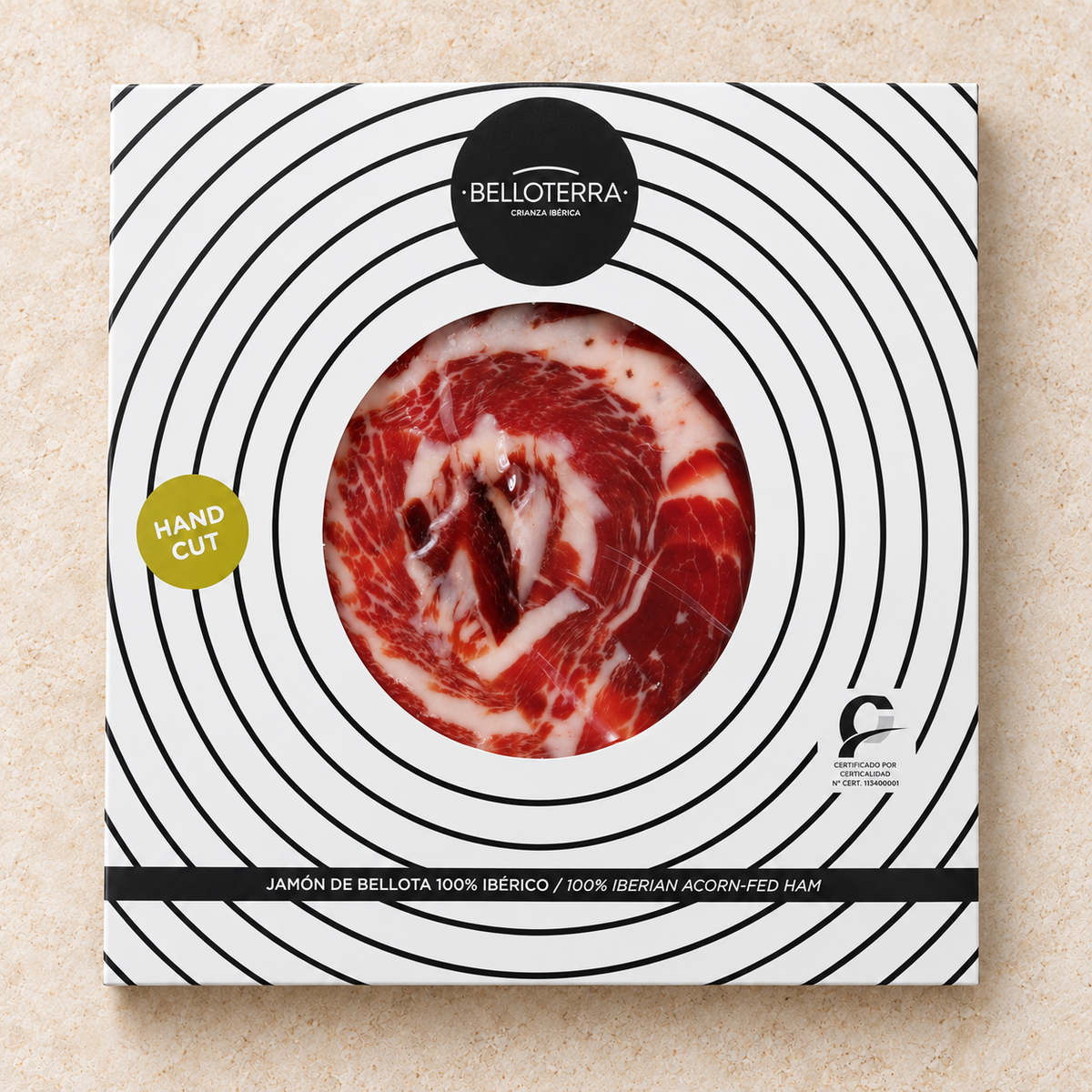Jamón de Bellota 100% Ibérico cortado a mano - 5uds de 80g/ud
