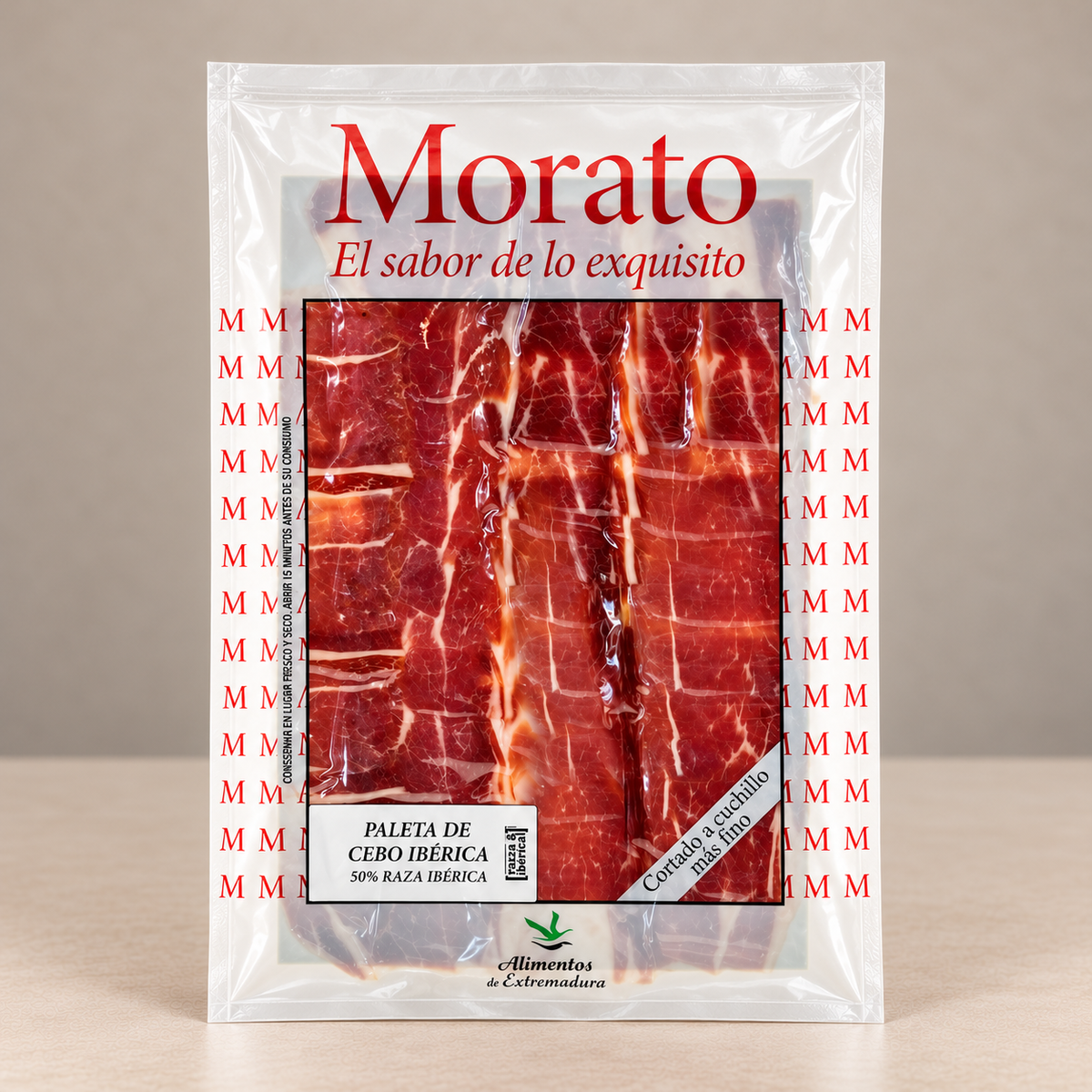 Paleta de Cebo Ibérica 50% cortado a cuchillo - 5uds de 100g/ud