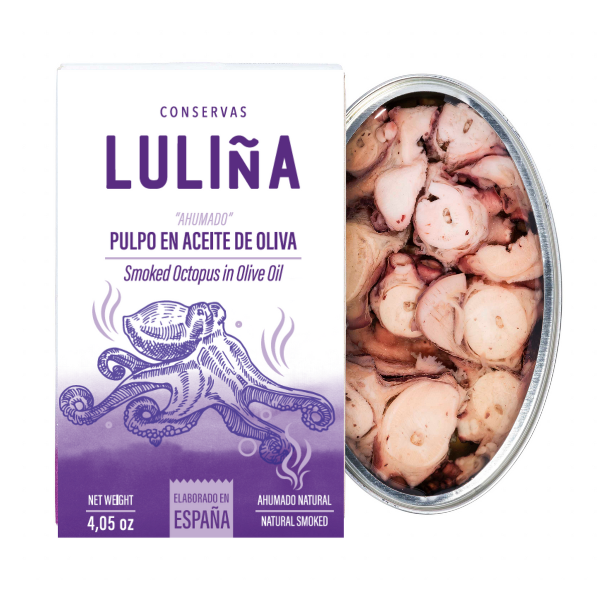 Pulpo Ahumado en Aceite de Oliva – CONSERVAS LULIÑA