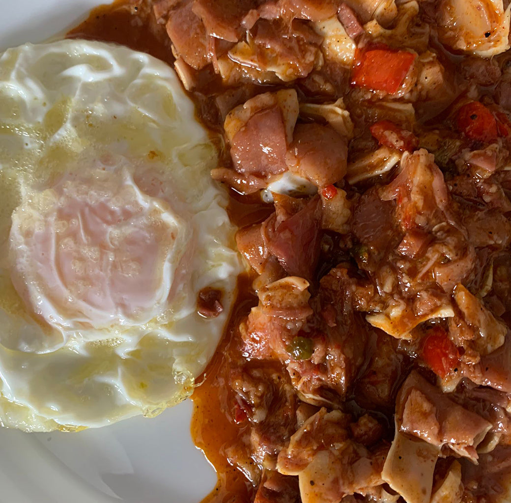 Oreja de cerdo con chorizo