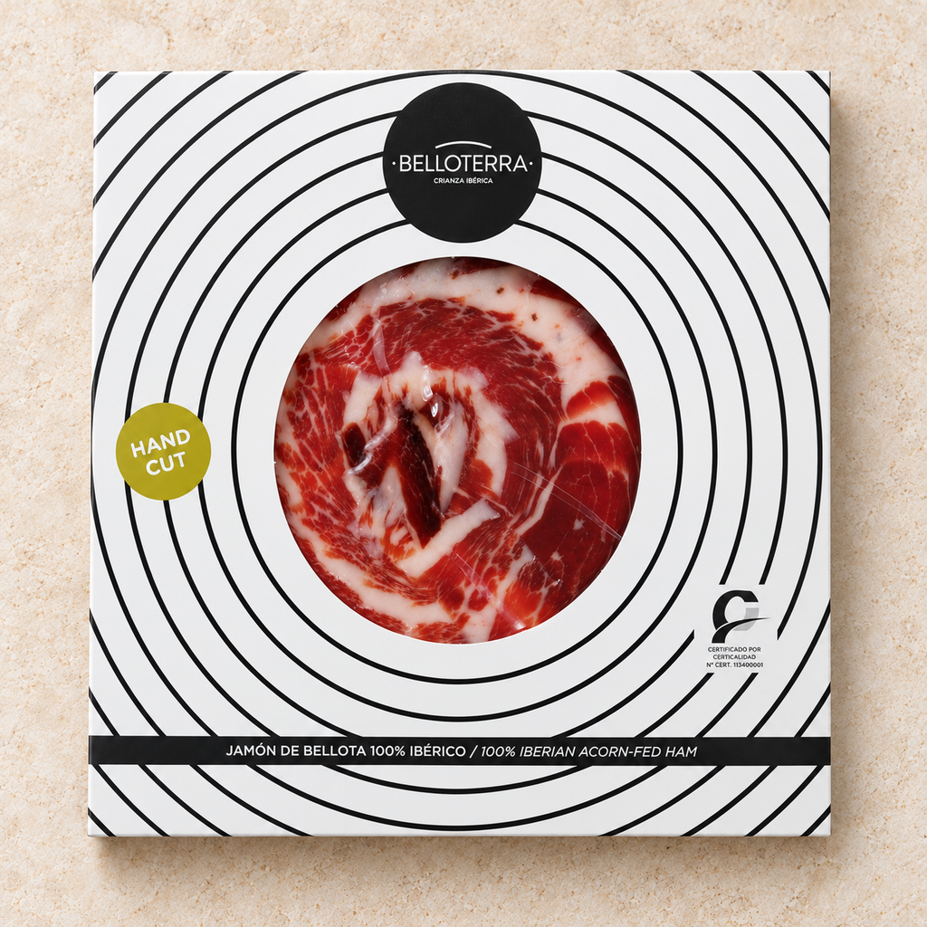 Jamón de Bellota 100% Ibérico cortado a mano - 5uds de 80g/ud