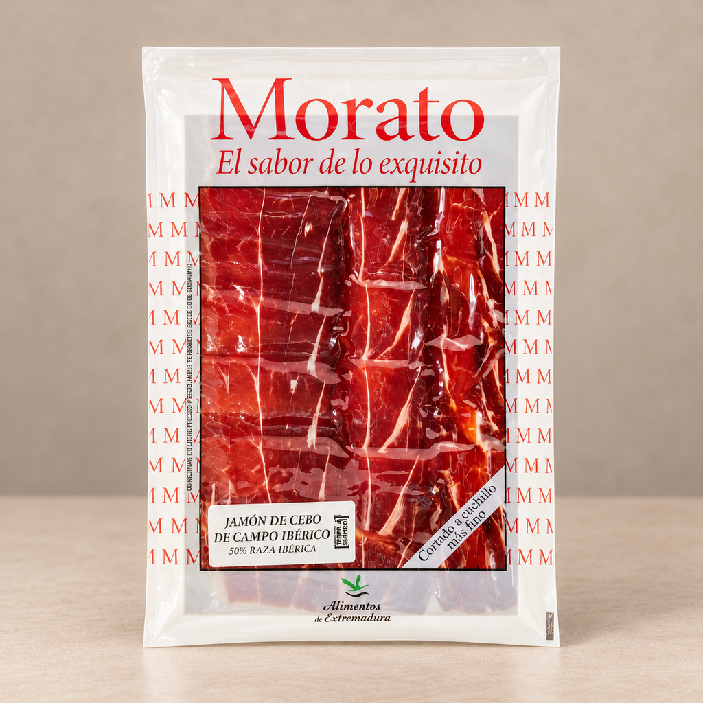 Jamón de cebo de campo ibérico 50% cortado a cuchillo - 5uds de 100g/ud