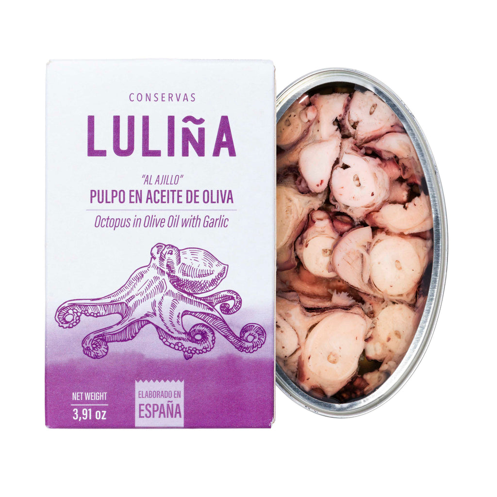 Pulpo en Aceite de Oliva al Ajillo – CONSERVAS LULIÑA