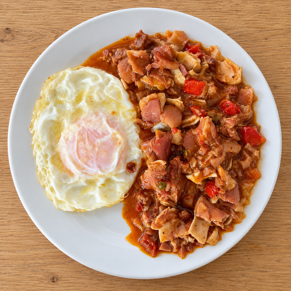 Oreja de cerdo con chorizo