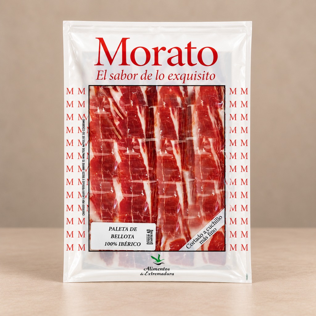 Paleta de Bellota 100% Ibérica cortada a cuchillo - 5uds de 100g/ud