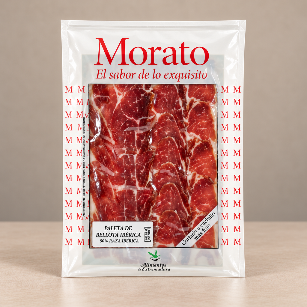 Paleta de Bellota Ibérica 50% cortada a cuchillo - 5uds de 100g/ud