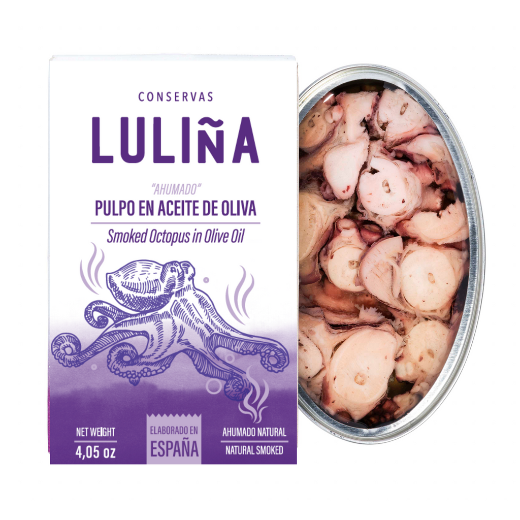 Pulpo Ahumado en Aceite de Oliva – CONSERVAS LULIÑA