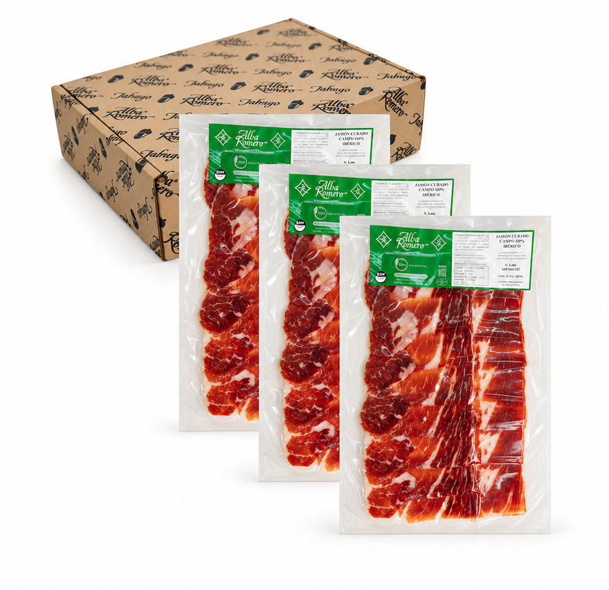 Jamón Cebo Campo 100% Ibérico Alba Romero loncheado