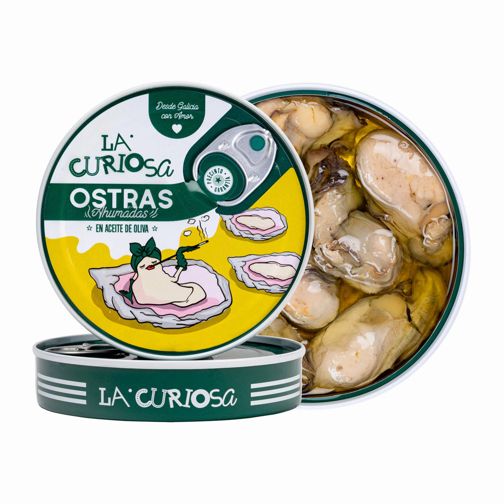 Ostras ahumadas en aceite de oliva